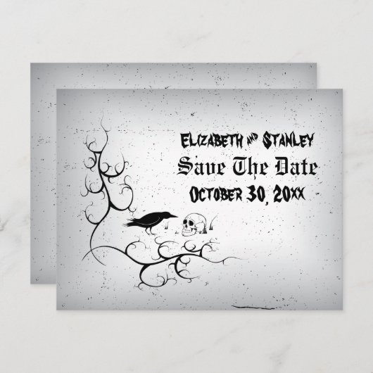 レイヴンとスカルゴシックの結婚式の日付を保存 セーブザデート (正面/裏面)