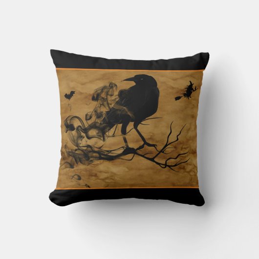 レイヴンと魔女不気味 クッション (正面)