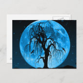 レイヴンのカラス葉書と怖いハロウィーンの夜 ポストカード (正面/裏面)