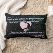 レイヴンのダークラブ白熱［赤熱］光を放つハートと引用文 ランバークッション (ブランケット)