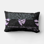 レイヴンのダークラブ白熱［赤熱］光を放つハートと引用文 ランバークッション (裏面)