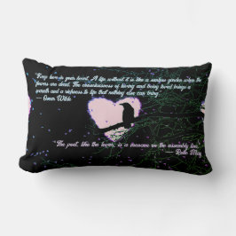 レイヴンのダークラブ白熱［赤熱］光を放つハートと引用文 ランバークッション