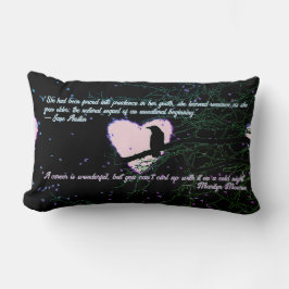 レイヴンのダークラブ白熱［赤熱］光を放つハートと引用文 ランバークッション