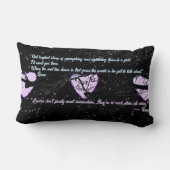 レイヴンのダークラブ白熱［赤熱］光を放つハートと引用文 ランバークッション (裏面)