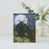 レイヴンのムーンブラックキャットクロウゴシック美術のはがき ポストカード (スタンド正面)