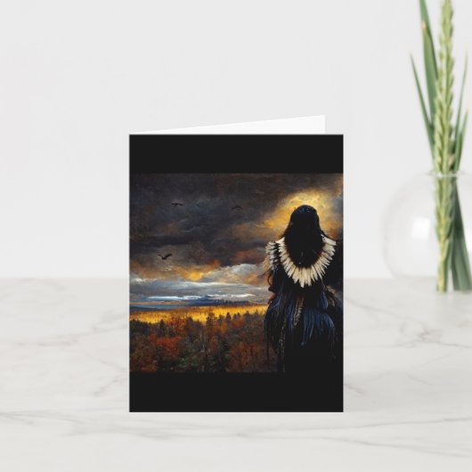 レイヴンの女性 ノートカード (正面)