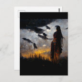 レイヴンの女性 ポストカード (正面/裏面)