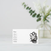 レイヴンの部族アートを持つホワイトウルフ 名刺 (スタンド正面)