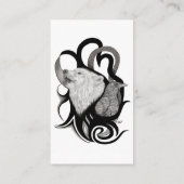 レイヴンの部族アートを持つホワイトウルフ 名刺 (裏面)