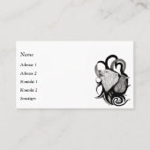 レイヴンの部族アートを持つホワイトウルフ 名刺 (正面)