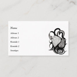レイヴンの部族アートを持つホワイトウルフ 名刺