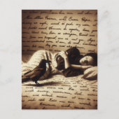 レイヴンは眠っている女性を見守る ポストカード (正面)