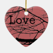 レイヴンひび割れたハート セラミックオーナメント (裏面)