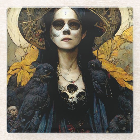 レイヴンウィッチ3ファンタジーホラーゴシックゴシック ガラスコースター (正面)