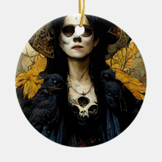 レイヴンウィッチ3ファンタジーホラーゴシックゴシック セラミックオーナメント (正面)