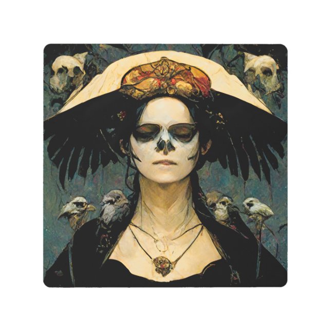 レイヴンウィッチ4ファンタジーホラーゴシックゴシック メタルプリント (正面)