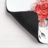 レイヴンエレガントモノグラムゴシックバラ水彩画 マウスパッド (コーナー)