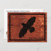 レイヴンオンインナー樺の木樹皮 ポストカード (正面/裏面)