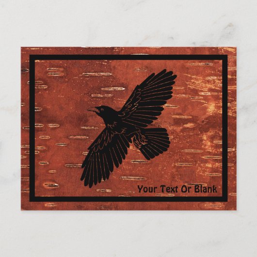 レイヴンオンインナー樺の木樹皮 ポストカード (正面)