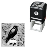 レイヴンオンスカルとバラ セルフインキングスタンプ (インサイチュ)