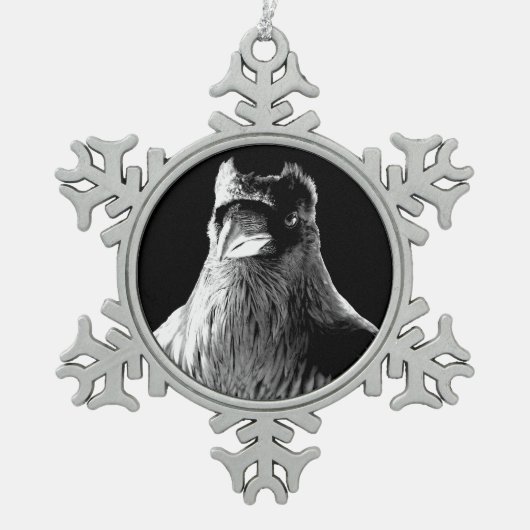 レイヴンオーナメントレイヴンクリスマスデコレーションカスタム スノーフレークピューターオーナメント (正面)