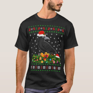レイヴンクロウバードラバークリスマスサンタハダージュカラスChr Tシャツ