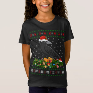 レイヴンクロウバードラバークリスマスサンタハダージュカラスChr Tシャツ