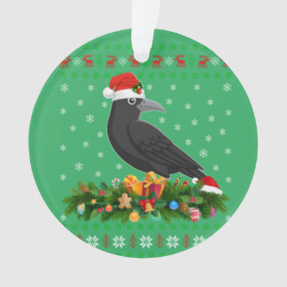 レイヴンクロウバードラバークリスマスサンタハット醜いカラス オーナメント