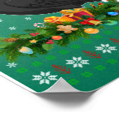 レイヴンクロウバードラバークリスマスサンタハット醜いカラス ポスター (角)