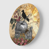 レイヴンスカルとスパイダー ラージ壁時計 (傾斜)