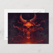 レイヴンスカルポストカード付き怖いハロウィーンの夜 ポストカード (正面/裏面)