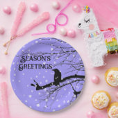 レイヴンスノー冬季節のごあいさつ ペーパープレート (パーティー)