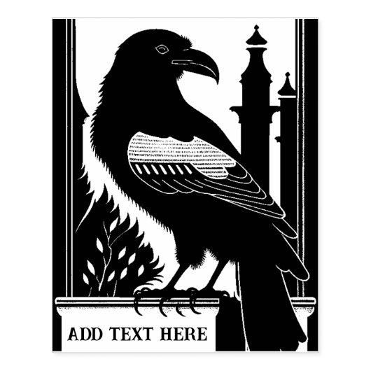 レイヴンパーソナライズされたウッドアートスタンプ ラバースタンプ (インプリント)