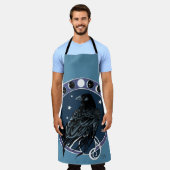 レイヴンムーンフェイズスターズブルー エプロン (着用した状態)