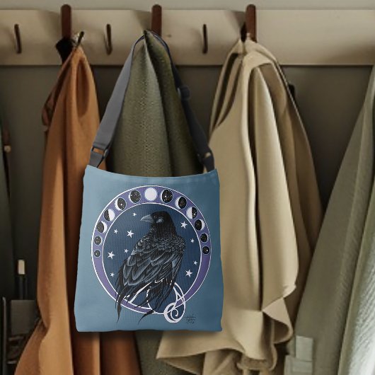 レイヴンムーンフェイズスターズブルー クロスボディバッグ