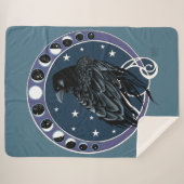 レイヴンムーンフェイズスターズブルー シェルパブランケット (正面(横))