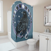 レイヴンムーンフェイズスターズブルー シャワーカーテン (インサイチュ)