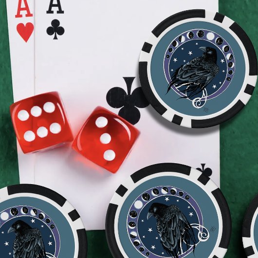 レイヴンムーンフェイズスターズブルー ポーカーチップ