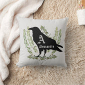 レイヴンモノグラム精霊動物トーテムホワイト クッション (ブランケット)