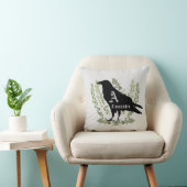 レイヴンモノグラム精霊動物トーテムホワイト クッション (椅子)