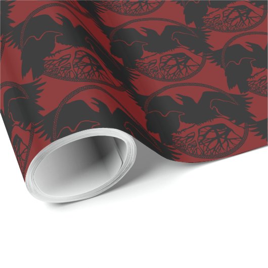 レイヴンラッピング紙スピリットアニマルレイヴン紙 ラッピングペーパー (ロールコーナー)