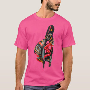レイヴンラトルTsimshian先住民アメリカ太平洋ノア Tシャツ