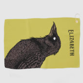 レイヴン不気味なカラス明るいゴシック様式のインクアート名 ゴルフタオル (横)