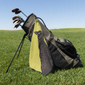 レイヴン不気味なカラス明るいゴシック様式のインクアート名 ゴルフタオル (グリーン)