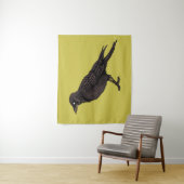 レイヴン不気味なカラス明るいゴシック様式のインクアート タペストリー (インサイチュ)