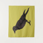 レイヴン不気味なカラス明るいゴシック様式のインクアート タペストリー (正面)