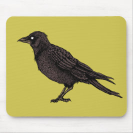 レイヴン不気味なカラス明るいゴシック様式のインクアート マウスパッド
