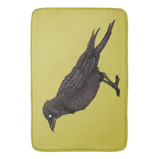 レイヴン不気味なクロウグリーンゴシック様式のインクアート バスマット (正面縦)