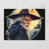 レイヴン付きウィザード – ハロウィーンファンおもしろい2 ポストカード (正面)