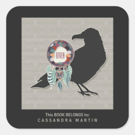 レイヴン先住民アメリカ動物霊書 スクエアシール